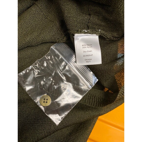 Talbots Tiered Ruffle Front Knit Cardigan, Dark Olive, nwot size L - Picture 6 of 7